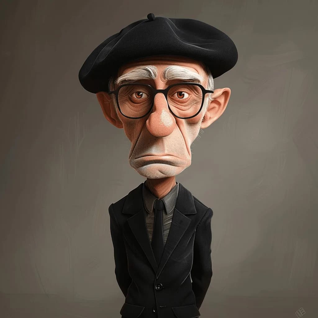 Old French artist, cartoon style