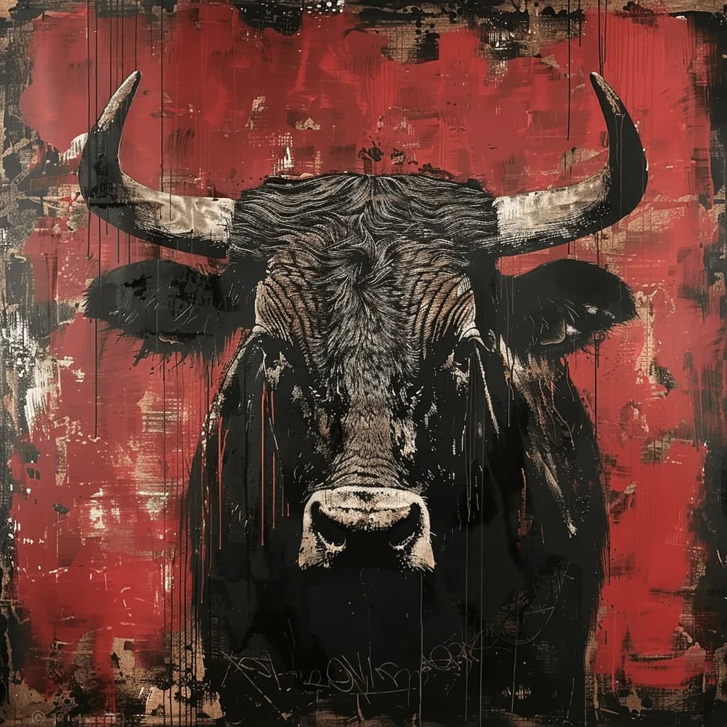 Massive angry bull, third variant